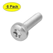 M6 x 25mm 316 Stainless Steel Round Torx Head Machine Screw  Silver Tone 6pcs
