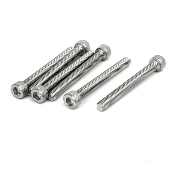 M6 x 55mm Thread 304 Stainless Steel Hex Socket Head Cap Screw Bolt DIN912 6pcs