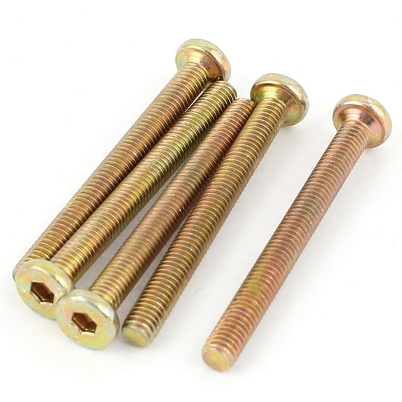 M6 x 60mm Threaded Hex Hexagon Socket Head Cap Screws Bolts 5 Pcs