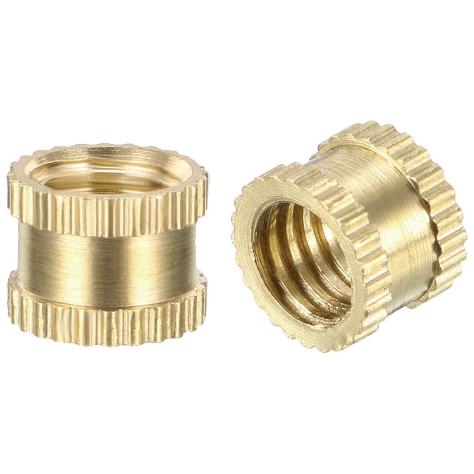 M6 x 6mm(L) x 8mm(OD) Brass Knurled Threaded Insert Embedment Nuts 200 Pcs