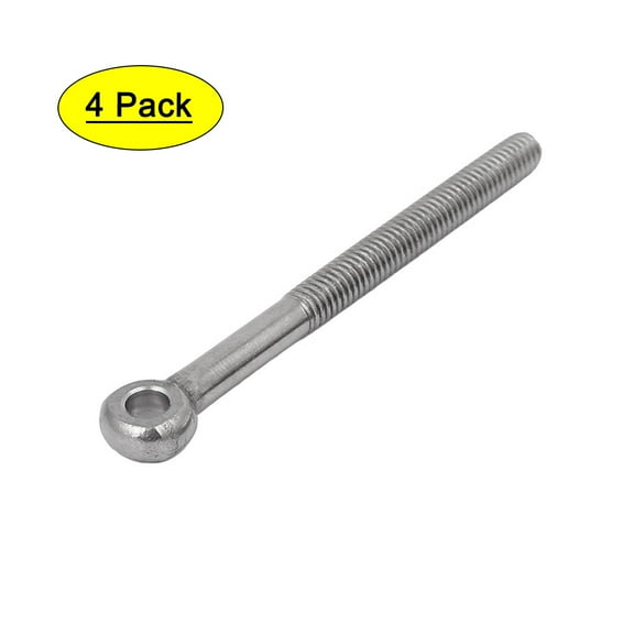 M6 x 70mm 304 Stainless Steel Machine Shoulder Lift Eye Bolt Rigging 4pcs