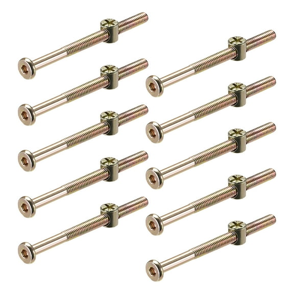 M6 x 70mm Furniture Bolts Nut Set Hex Socket Screw with Barrel Nuts Phillips-Slotted Zinc Plated 20Sets