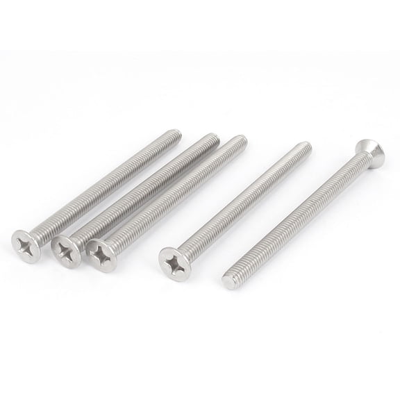 Unique Bargains M6 x 80mm Metric Flat Head Countersunk Bolts Machine Screws 5Pcs 304 Stainless Steel