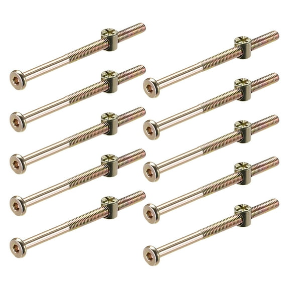 M6 x 90mm Furniture Bolts Nut Set Hex Socket Screw with Barrel Nuts Phillips-Slotted Zinc Plated 20Sets