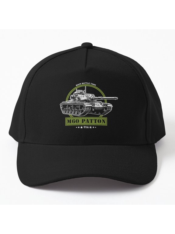 M60 Patton Baseball Hat, Battle Tank Military Graphic Design, Classic Cap