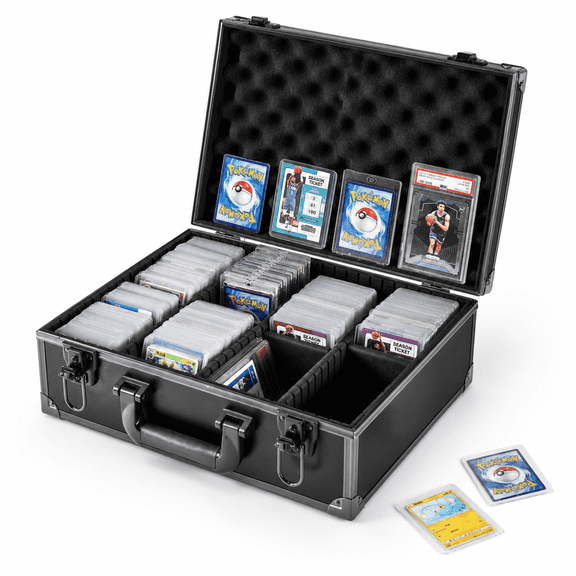 M600-Black 3" x 4" Card Storage Chest Holds 600+ Toploaders & Graded Trading Sports Cards