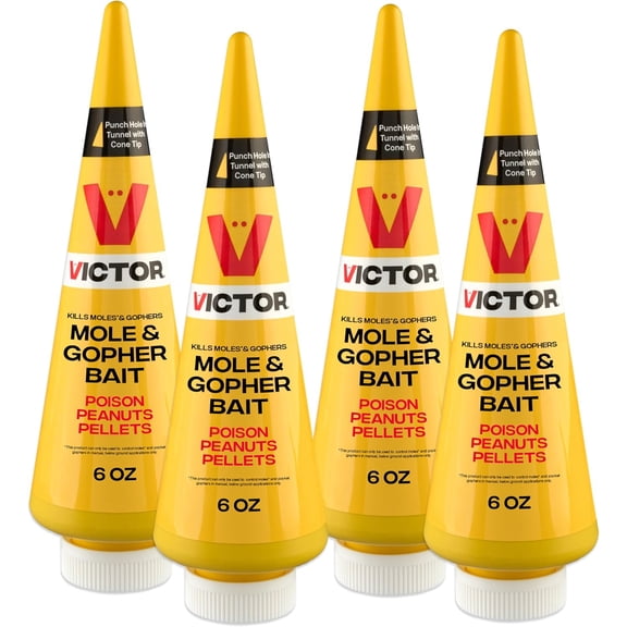 M6006 Outdoor Mole & Gopher Poison Peanuts, and Killer Bait, 4 Pack