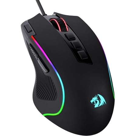 M612 Predator RGB Gaming Mouse, 8000 DPI Wired Optical Mouse with 11 Programmable Buttons & 5 Backlit Modes, Software Supports DIY Keybinds Rapid Fire Button