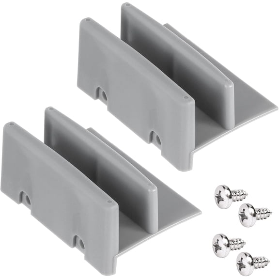 M6192 Sliding Shower Door Bottom Track, 1/2-inch Groove, for 7/16-inch Thick Sliding Shower Doors (Gray, 2- Set)