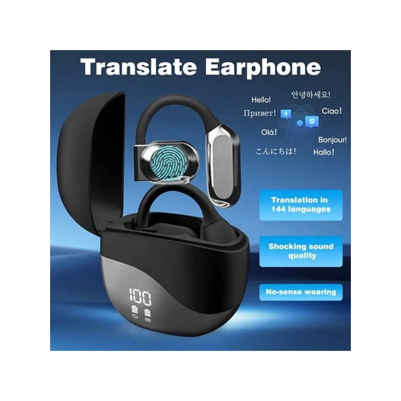 M62 Real Time Language Translator Earbuds Open Ear AI Translation Earbuds Translation Pods Translator Earbuds For Android IOS, 144 Languages Translator Pods For IOS & Android