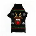 thumbnail image 1 of M64 New Christmas red-nosed elk Corgi medium and large-sized Golden Retriever Samoyed big dog sweater Christmas clothes (black,XXS), 1 of 6