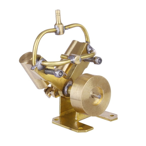 M65 Mini V-Shape Pure Copper Double Cylinder Steam Engine Model for Physics Education and Ship Model Power (Boiler Not Included)