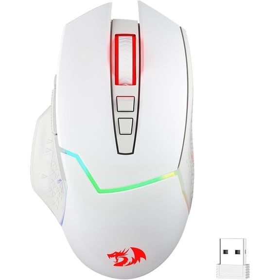 M690 PRO  Gaming , 8000 DPI Wired/ Gamer  w/Rapid Fire Key, 8 Macro Buttons,  Design for PC//Laptop, White