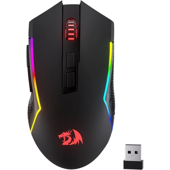 M693 LIT Gaming , 12800 DPI Mice w/ 3-Mode Connection, BT & 2.4G , 7 Macro Buttons, Reliable Power Capacity for PC//Laptop