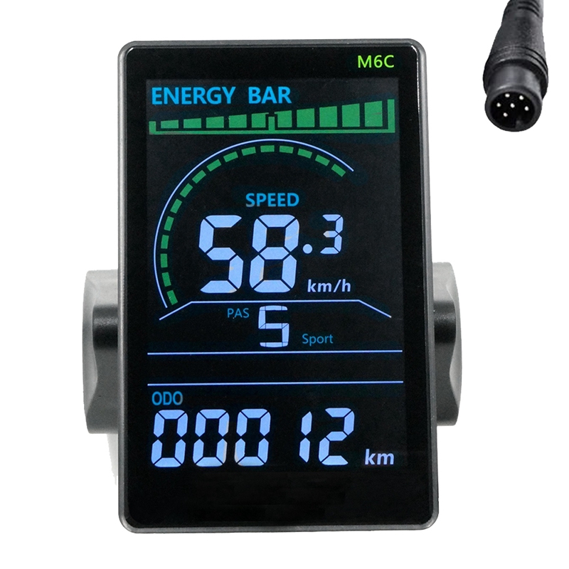 M6C Electric Bike LCD Display Meter 24V60V E Scooter LCD Panel Color