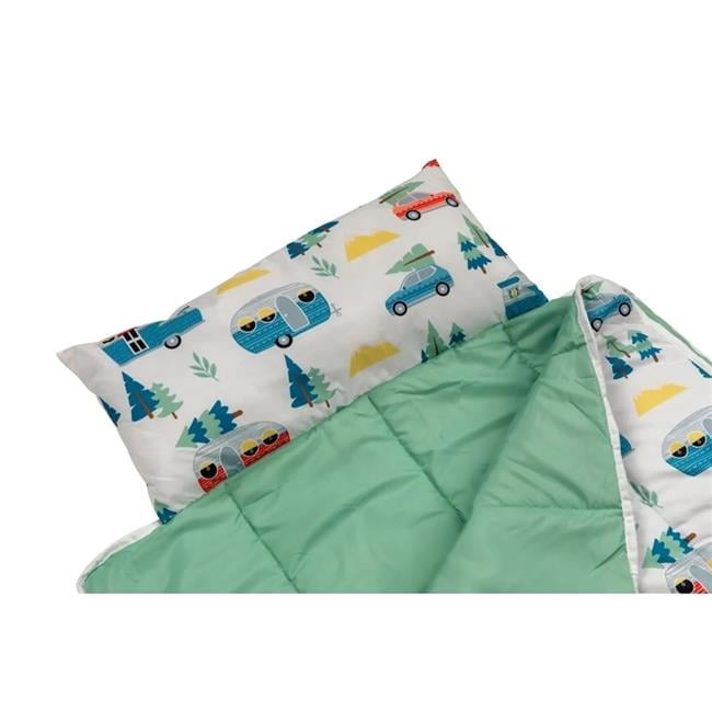 M6V-2022107837 67 x 62 in. Thomas Payne Kids Sleeping Bag with Pillow - Green