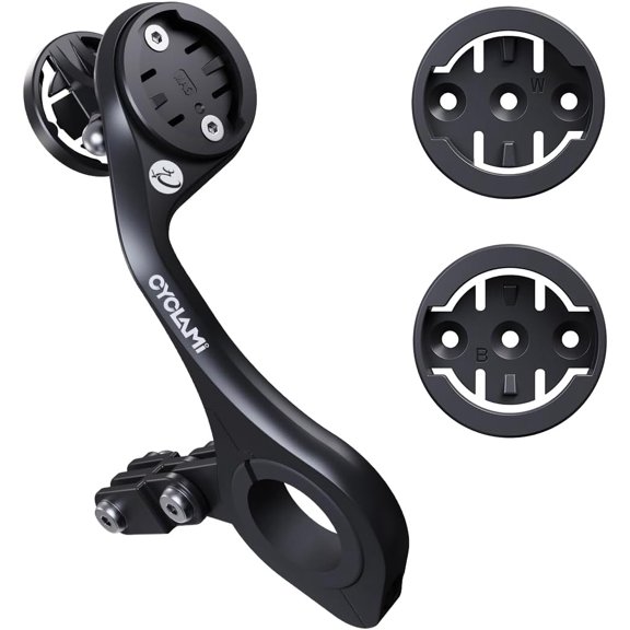 M6W Out Front Bike Mount for Garmin, Wahoo, Bryton, iGPSPORT, XOSS, CooSpo Computer, GoPro, Lights - Multi-Position Adjustable Extension Holder Fits 25.4/31.8mm Handlebars (3*Mounting Bases)