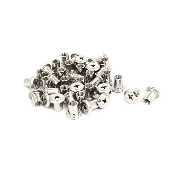 M6x10mm Female Thread Head Nut Furniture Fittings 40pcs