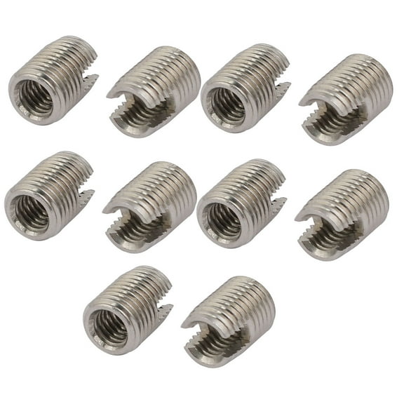 M6x12mm 304 Stainless Steel Self Tapping Slotted Thread Insert 10pcs
