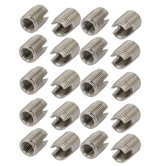 M6x12mm 304 Stainless Steel Self Tapping Slotted Thread Insert 20Pcs