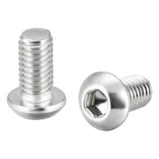 Uxcell M6 x 0.47'' Hex Socket Round Head Screws Fasteners Bolt 304 Stainless Steel Silver Tone 20PCS