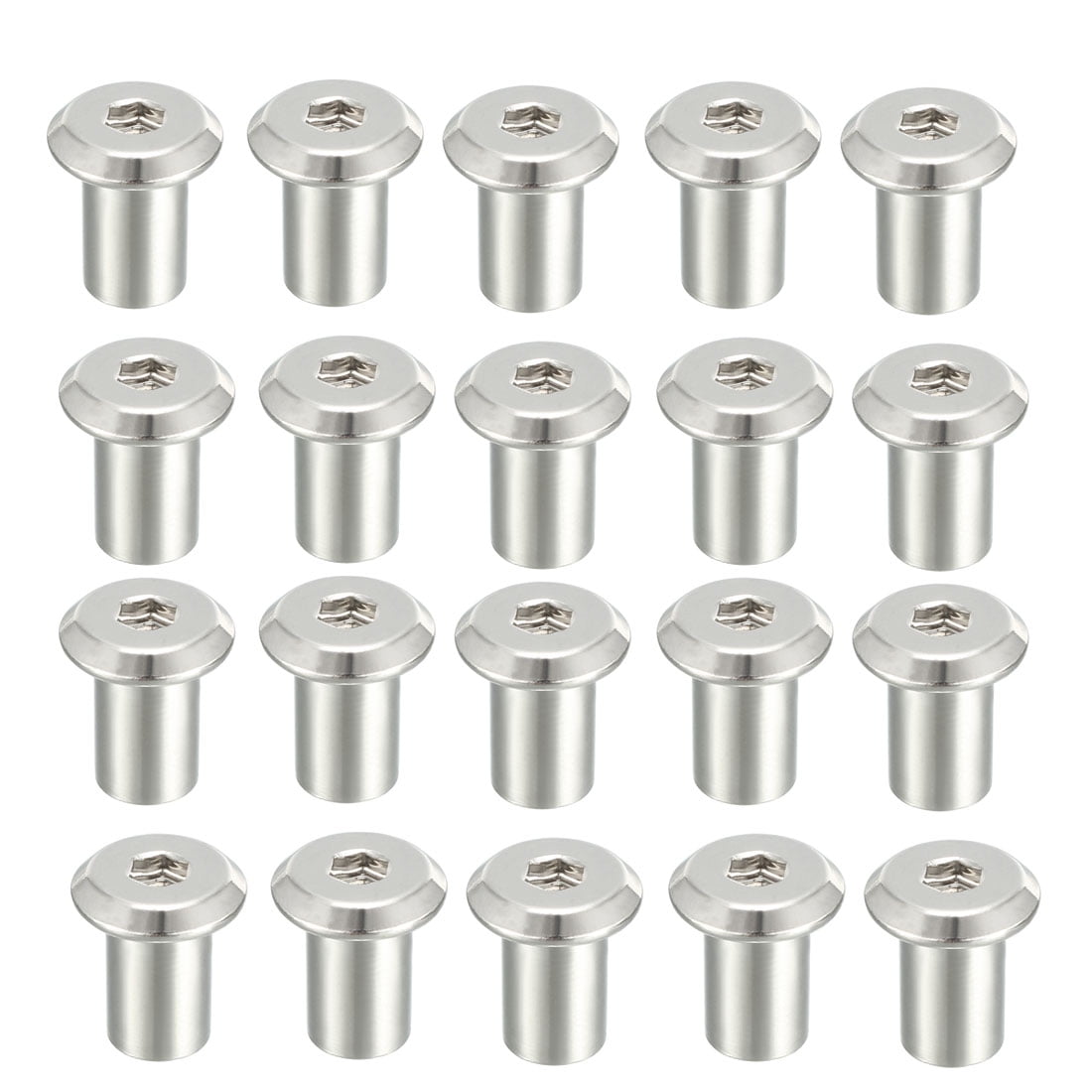 M6x12mm Rivet Hex Socket Head Insert Nut Screw Post Nickel Plated 20Pcs