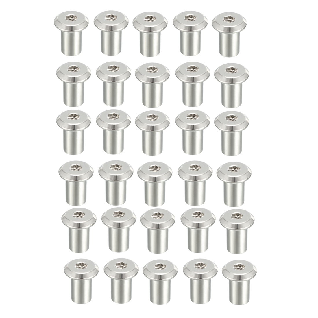 M6x12mm Rivet Hex Socket Head Insert Nut Screw Post Nickel Plated 30Pcs ...