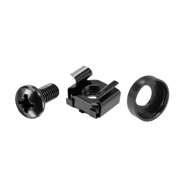 M6x12mm Server Rack Cage Nuts Black 50Set for Server Shelves