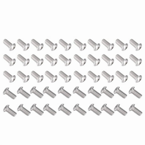 M6x12mm Stainless Steel Hex Socket Button Screws 50 Pcs