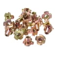 thumbnail image 1 of M6x12mm T-Nuts 4 Pronged Tee Nut Carbon Steel Color Zinc Plating 24 Pack, 1 of 5