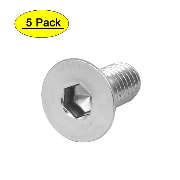 M6x14mm 316 Stainless Steel Countersunk Flat Head Hex Socket Cap Screw Bolt 5pcs
