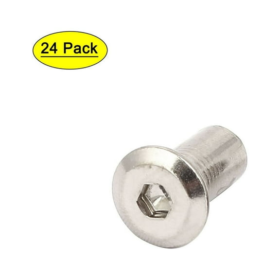M6x15mm Female Thread Hex Socket Head Nut Furniture Fittings 24pcs