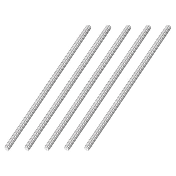 M6x160mm Fully Threaded Rod, 5Pcs 316 Stainless Steel 1 Pitch Threaded Screw