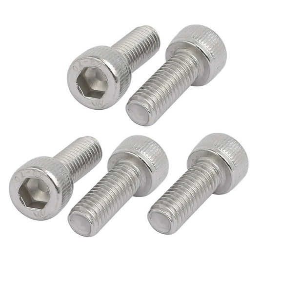 M6x16mm 304 Stainless Steel Left Hand Thread Hex Socket Cap Screw Fastener 5pcs