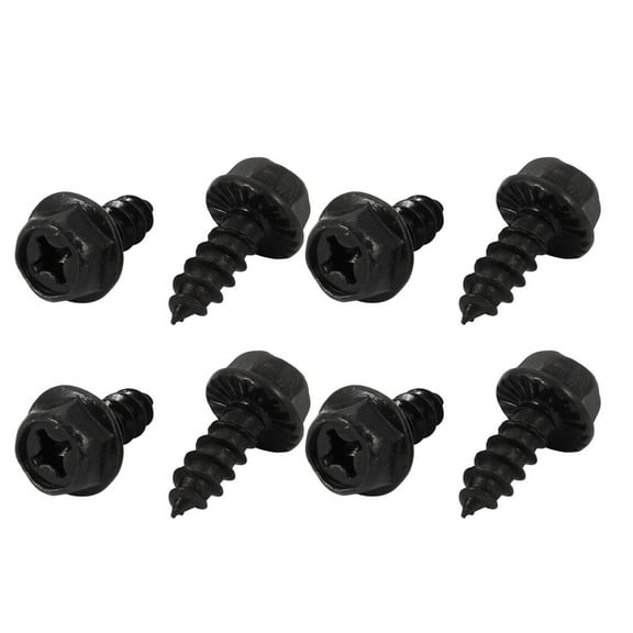 M6x16mm Iron Zinc Plated Self-Tapping Hex Flange Drive Blot Screw 8pcs