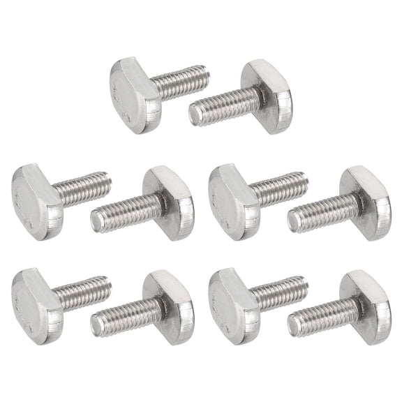Uxcell t Slot Bolts, 304 Stainless Steel Drop-in Bolt t Shape Stud Sliding Screw Metric Thread Hammer Head Bolt for t Track 10 M6x16mm