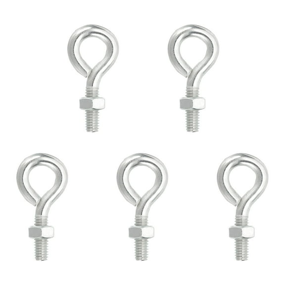 Uxcell Eye Bolts with Nuts, Shoulder Swing Lifting Eye Bolt Carbon Steel Threaded Screw Eyebolt for Cables Wires Hanging Light M6x20mm 5