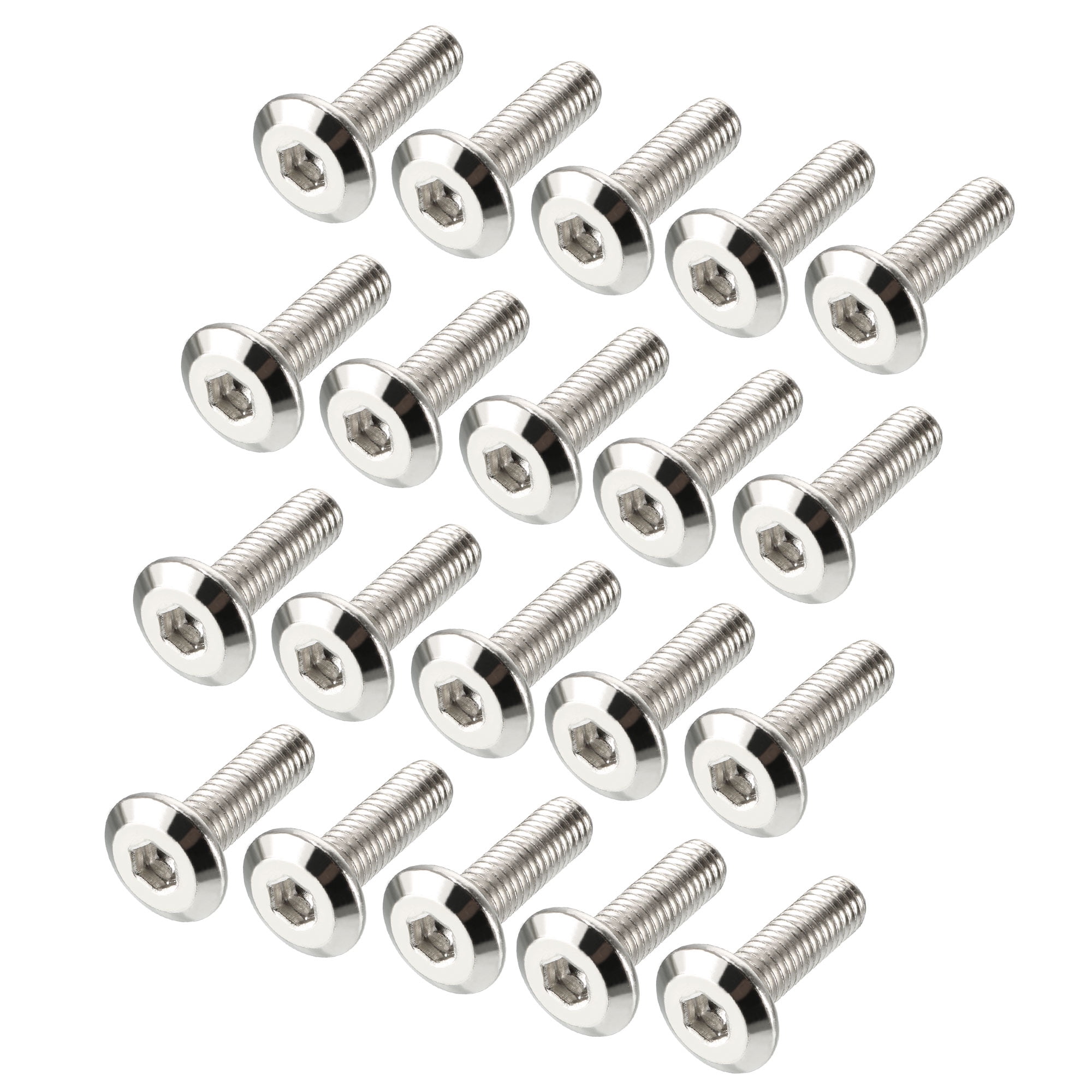 M6x20mm Hex Screws Bolts Carbon Steel Nickel Plated 20 Pack