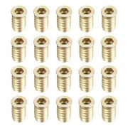 M6x20mm Threaded Insert Nuts Carbon Steel Zinc Plated 20 Pack