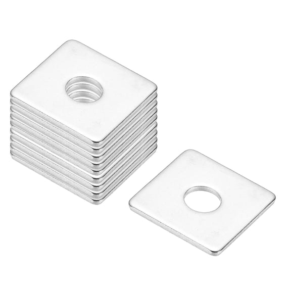 M6x20x1.5mm Square Washers, 36pcs Square Plate Washers Square Strut Washer Bearing Plate 304 Stainless Steel Flat Pad Spacer Hardware Fastener Nut Bolt Gasket