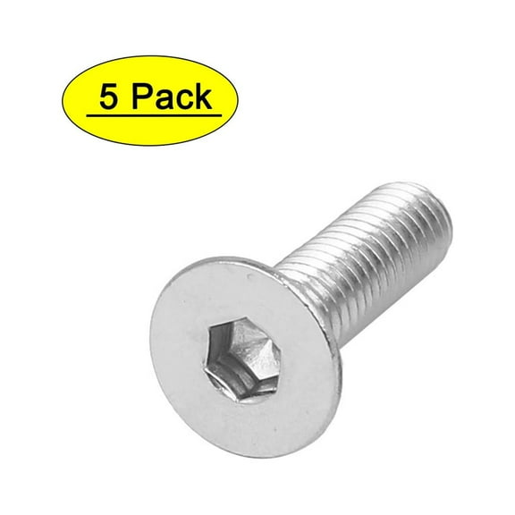 M6x22mm 316 Stainless Steel Countersunk Flat Head Hex Socket Cap Screw Bolt 5pcs