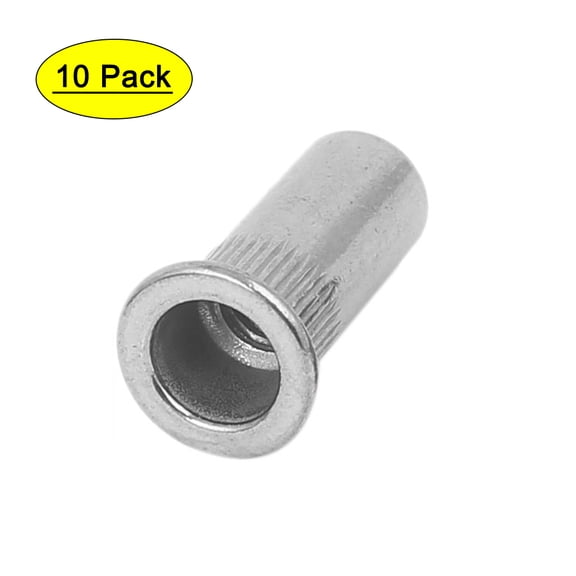 M6x23mm 304 Stainless Steel Straight Knurled Closed End Rivet Nut 10pcs