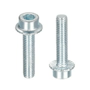 M6x25mm Flanged Socket Head Screws, 10 Pack 8.8 Grade Carbon Steel Flange Bolts