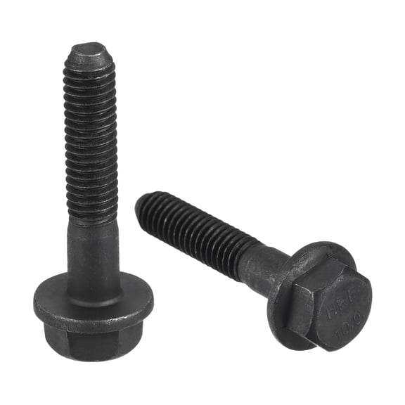 M6x30mm Hex Flange Bolts, 20 Pack 10.9 Grade Carbon Steel Hexagon Head Screws