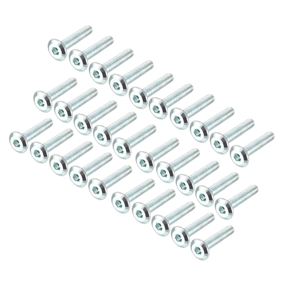 M6x30mm Hex Screw Bolts Carbon Steel Zinc Plated 30 Pack