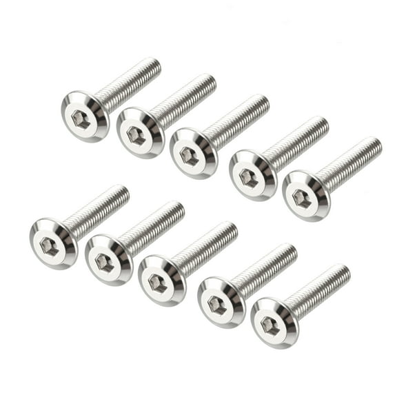 M6x30mm Hex Screws Bolts Carbon Steel Nickel Plated 10 Pack