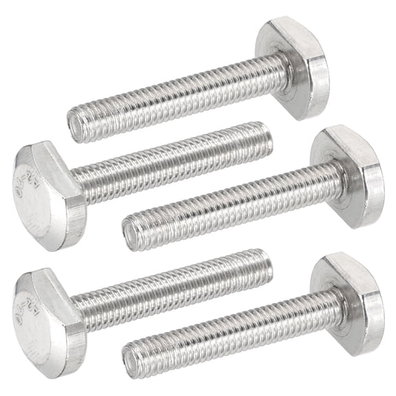 M6x35mm T Slot Bolts 304 Stainless Steel Drop-in Bolt T Shape Stud Sliding Screw, Silver 5 Pcs