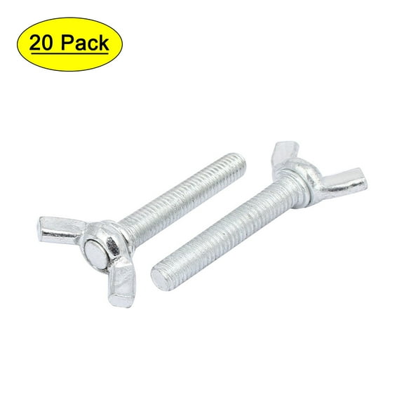 M6x35mm Thread Metal Butterfly Wing Nut Metric Screws Bolt 20pcs