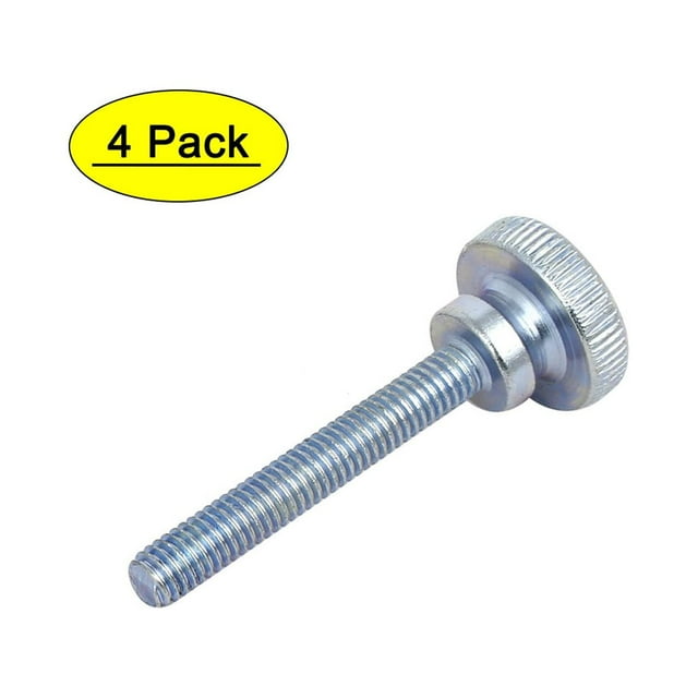 M6x40mm Flat Knurled Head Fully Threaded Thumb Screws Bolts Fastener