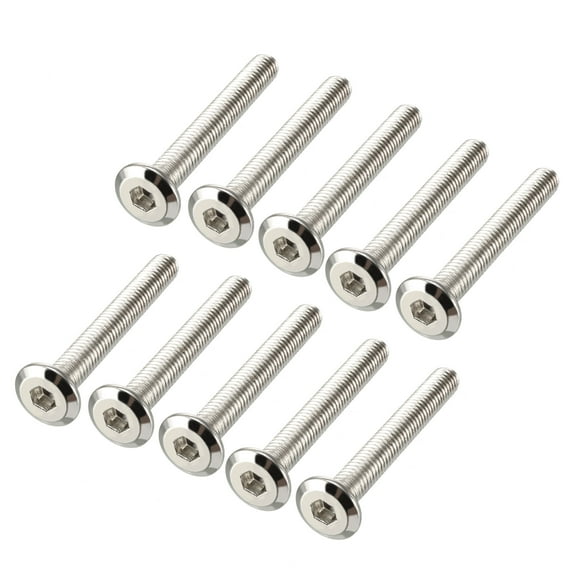 M6x40mm Hex Screws Bolts Carbon Steel Nickel Plated 10 Pack